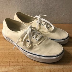 VANS AUTHENTIC SHOES MENS SIZE 8 WOMENS 10.5 OFF WHITE CREAM BEIGE